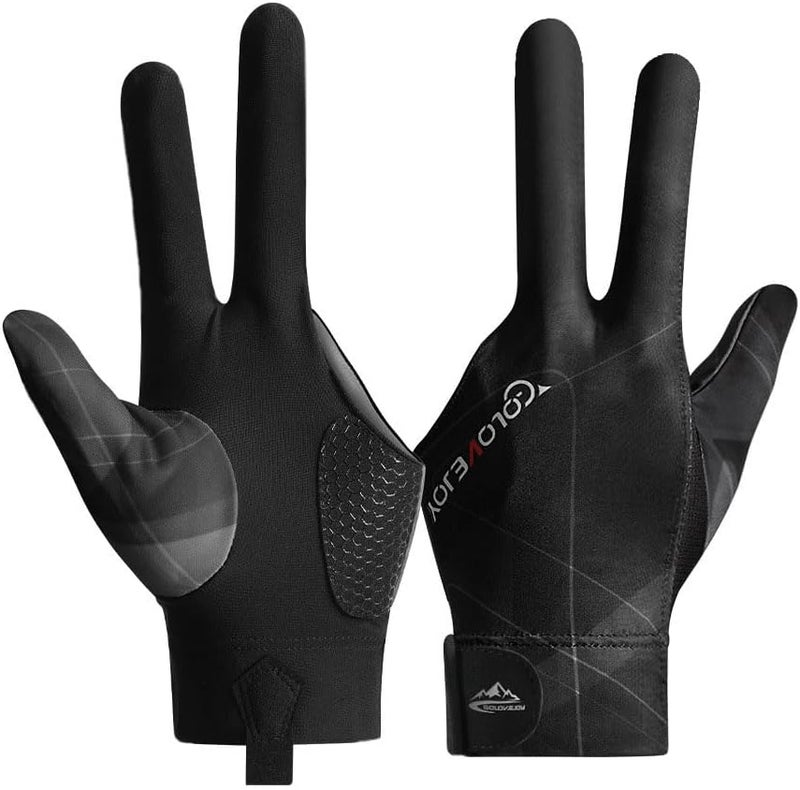 Wnddle Pool Glove Left Hand, Billiard Pool Gloves for Left Hand 3 Finger, Snooker Cue Sport Glove Popular, Billiards Glove, Sizes for Men & Women - Image 1